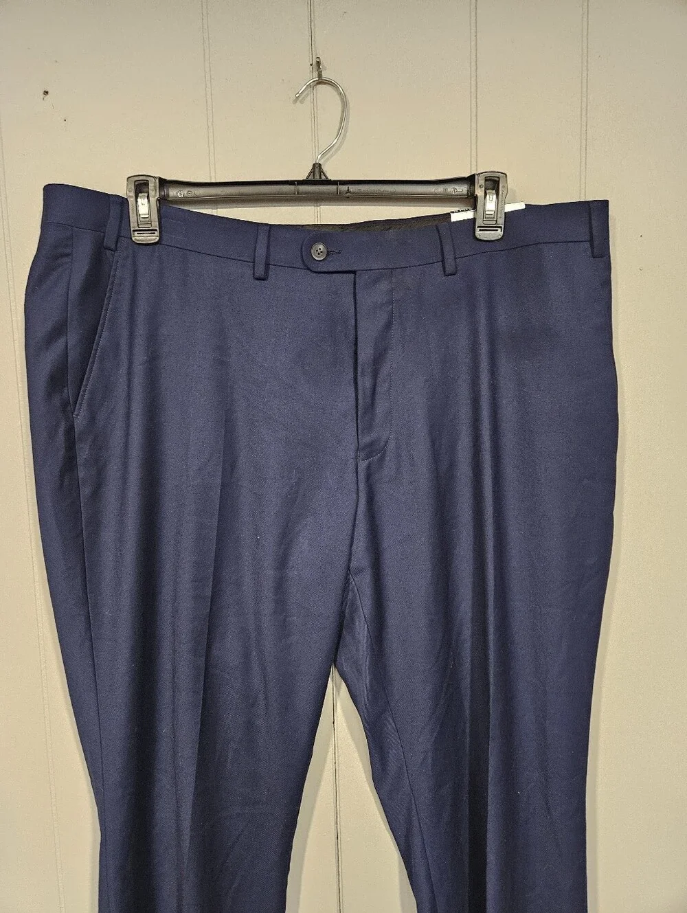 Perry Ellis Portfolio Dress Pants Mens 42x32 Navy Blue Slim Fit Stretch NWT